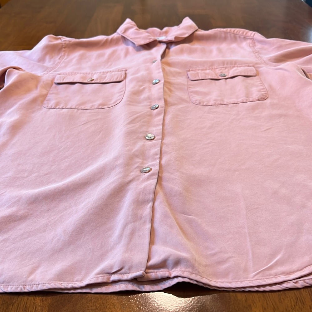 Vintage Talbots Silk Short Sleeve Button-Down - Picture 4 of 10